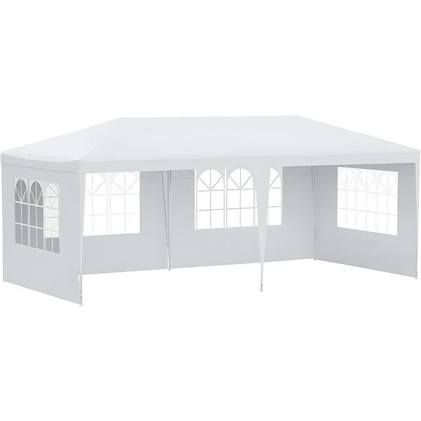 10ftx20ft Outdoor Canopy Weather-resistant Tent Wedding Party Tent 4 Sidewalls W/Carry Bag