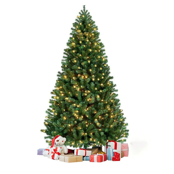 7.5ft Pre-Lit Artificial Christmas Tree with Pre-Strung Lights Xmas Holiday Decoration for Home, Office, Party