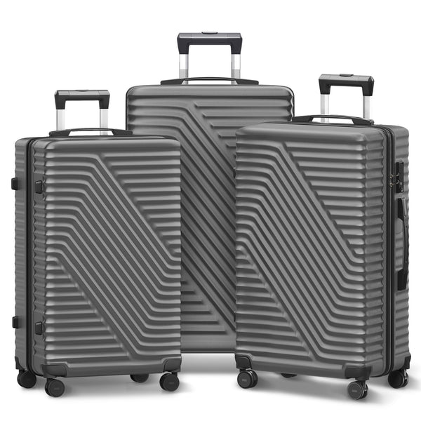 GIVIMO 3 Pcs Luggage Set Hard Shell Suitcase Set with Spinner Wheels, Gray