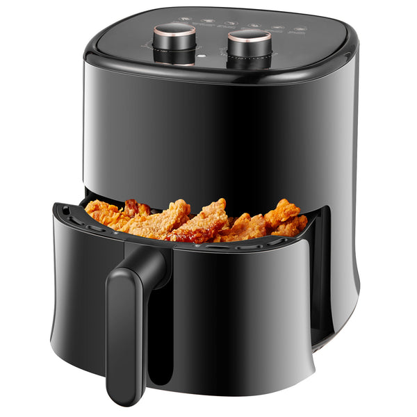 SUGIFT 4.5 Quart Air Fryer with Dishwasher Safe Basket, Black