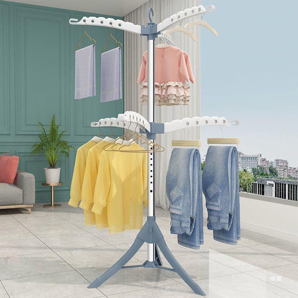 Vebreda 2 Tier Clothes Drying Rack, 63Inch Folding Laundry Drying Rack with Rotatable Arms for Hangers