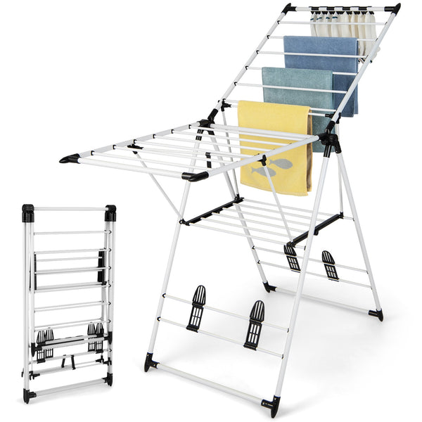 Vebreda 2 Tier Clothes Drying Racks for Laundry with Height Adjustable Gullwings