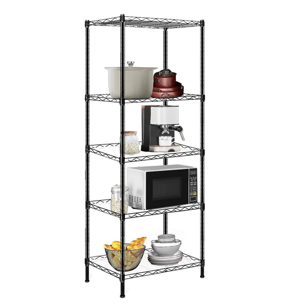 Vebreda 5-Shelf Adjustable Heavy Duty Storage Shelving Unit, Steel Organizer Wire Rack, Black