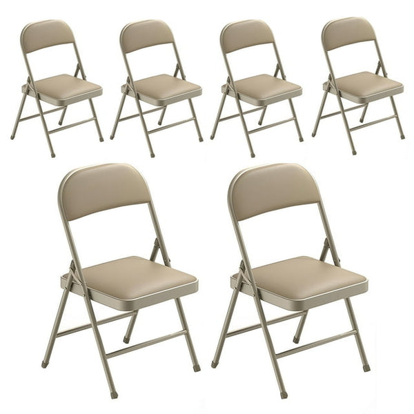 Vebreda 6 Pack Folding Chairs with Padded Seats for Outdoor & Indoor Events Office Wedding Party, 330lbs Capacity, khaki