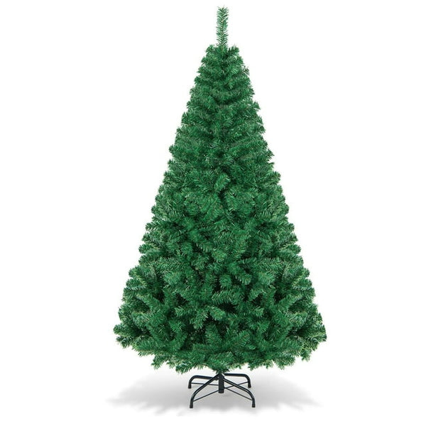 Vebreda 7.5ft Premium Christmas Tree, Pine Hinged Artificial Holiday Tree W/ 1500 Tips, Metal Base - Green