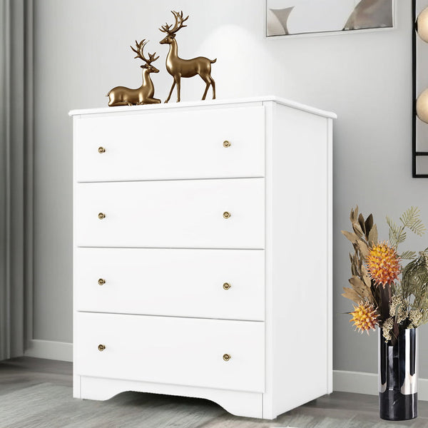 Vebreda Modern Drawer Dresser 4 Drawer Chest, White