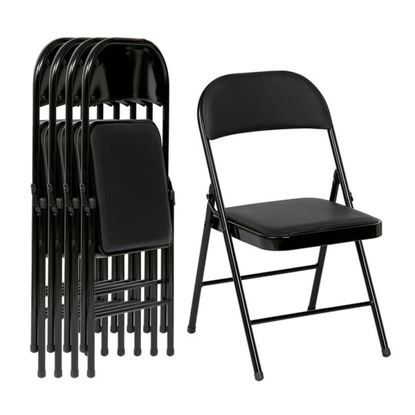 Vebreda Padded Folding Chair 4 Pack, Black