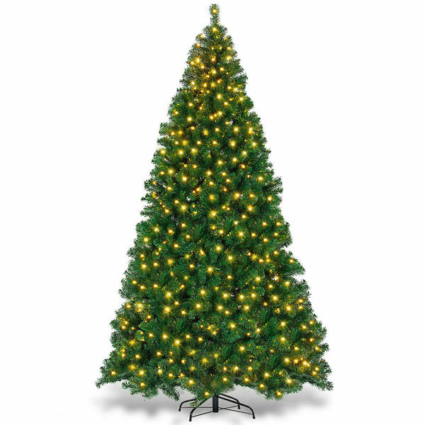 Vebreda Pre-Lit Artificial Christmas Tree 6ft with 300 Clear Incandescent Mini Lights, Indoor Outdoor Green