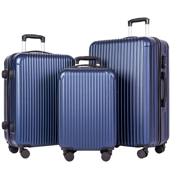 YouYeap 3 Piece Luggage Sets Hardside Suitcase Set with TSA Lock Durable Spinner Wheels, 20/24/28in, Blue