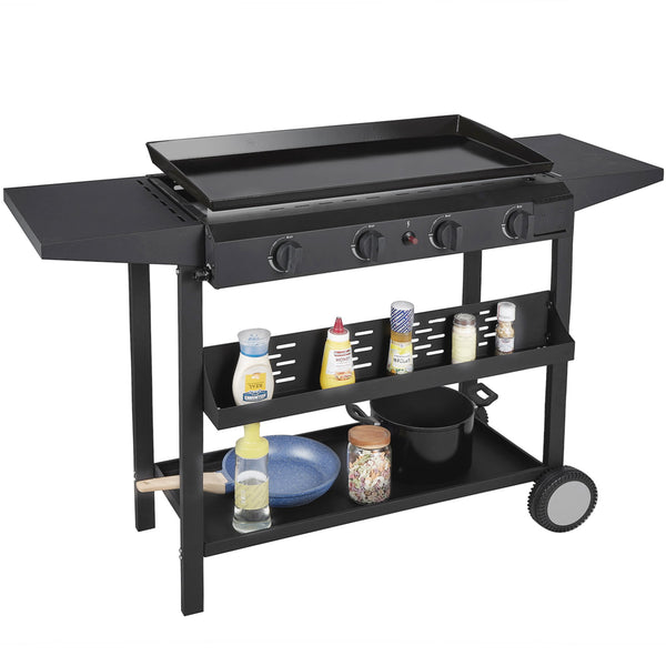 YouYeap 4 Burner Propane Gas Grill Flat Top Griddle Grill, Black