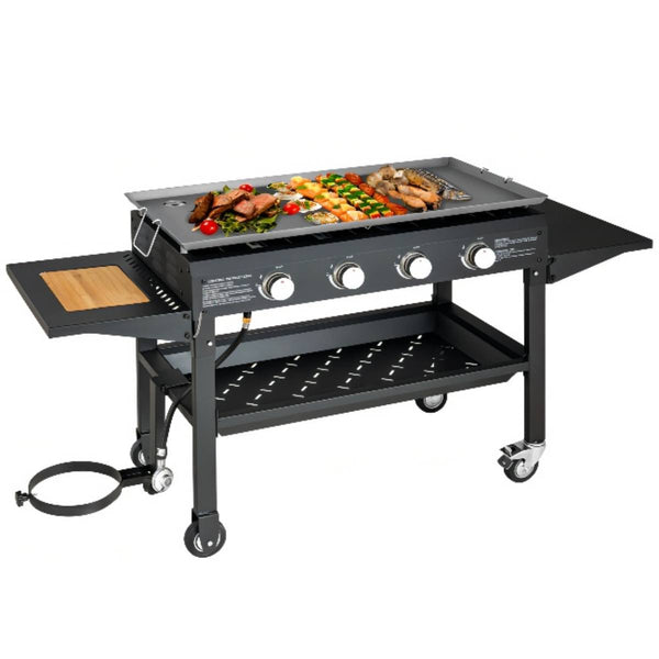 Vebreda 60000BTU 4 Burner Foldable Outdoor Propane Gas Grill , Black