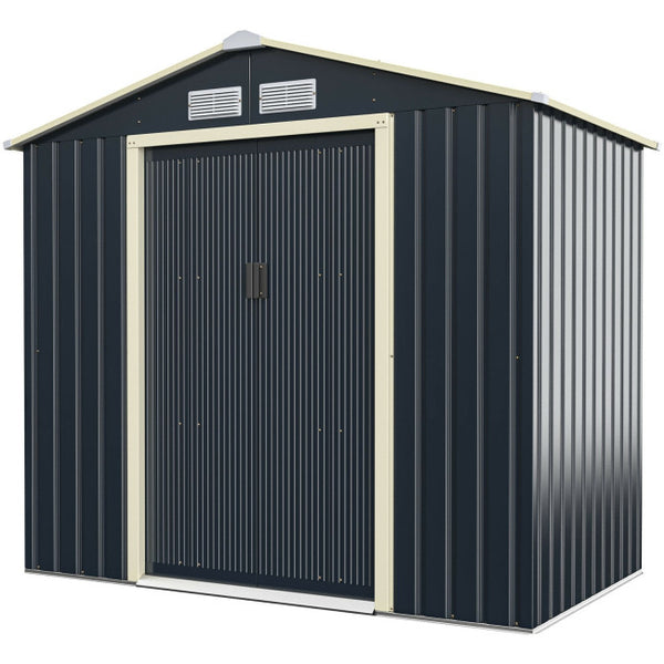 Vebreda 7 x 4 Feet Metal Storage Shed , Grey