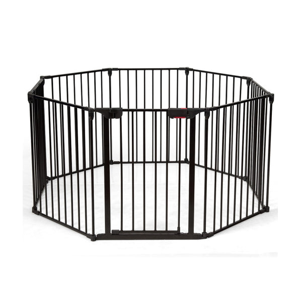 Vebreda Adjustable Panel Baby Safe Metal Gate Play Yard , Black