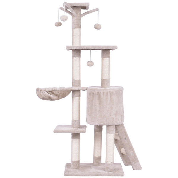 Vebreda 56 Inch Condo Scratching Posts Ladder Cat Play Tree