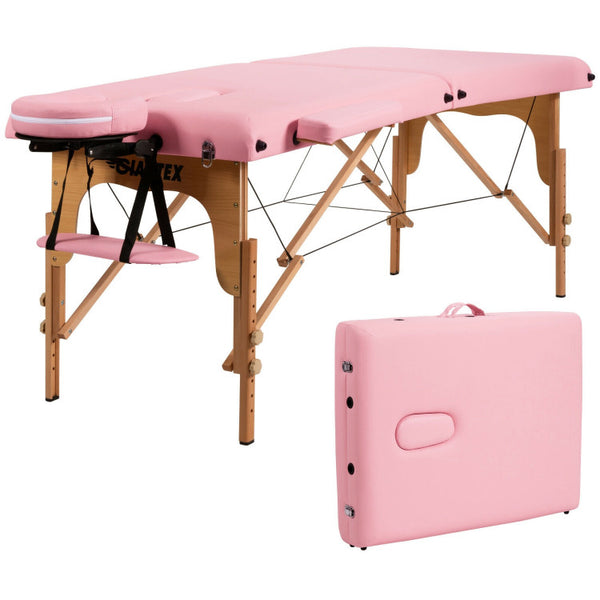 Vebreda Portable Adjustable Facial Spa Bed with Carry Case Pink