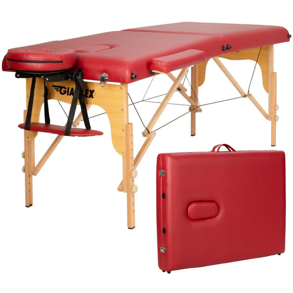 Vebreda Portable Adjustable Facial Spa Bed with Carry Case Red