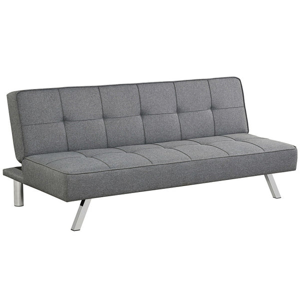 Vebreda Convertible Futon Sofa Bed Adjustable Sleeper with Stainless Steel Legs , Gray