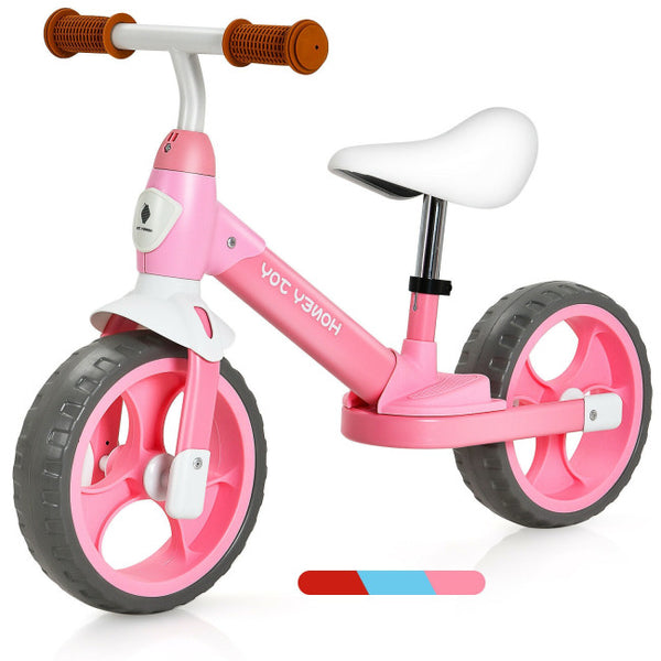 Vebreda Kids Balance Training Bicycle with Adjustable Handlebar and Seat Pink