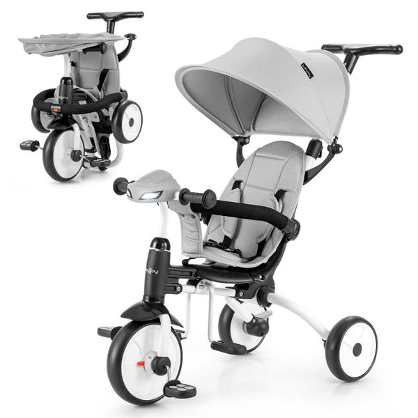 Vebreda 6-in-1 Foldable Baby Tricycle Toddler Stroller with Adjustable Handle