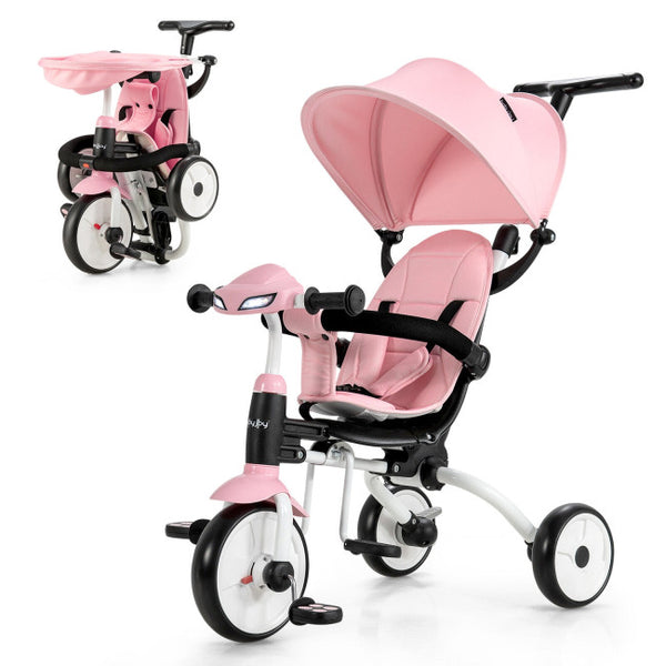 Vebreda 6-in-1 Foldable Baby Tricycle Toddler Stroller with Adjustable Handle