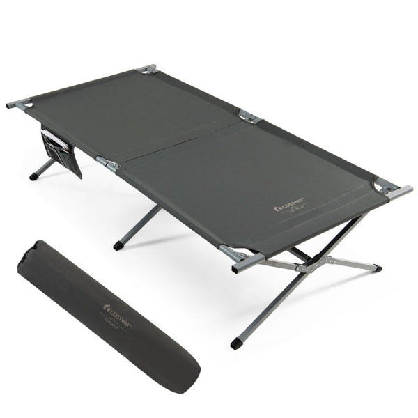 Vebreda Extra Wide Folding Camping Bed with Carry Bag and Storage Bag , Gray