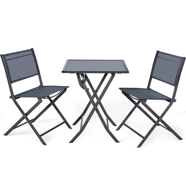 Vebreda 3 Pieces Bistro Set Garden Backyard Table Chairs Furniture Set