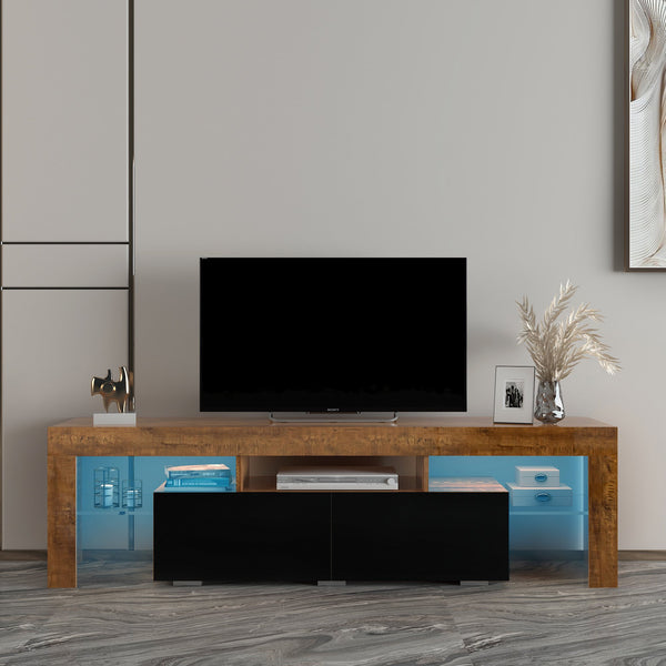 Vebreda Living Room Furniture TV Stand Cabinet.Walnet,Black