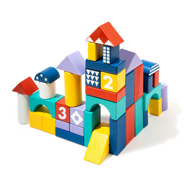 Vebreda Wooden Building Blocks Set for Toddlers Kids,100 blocks£¬Multicolor