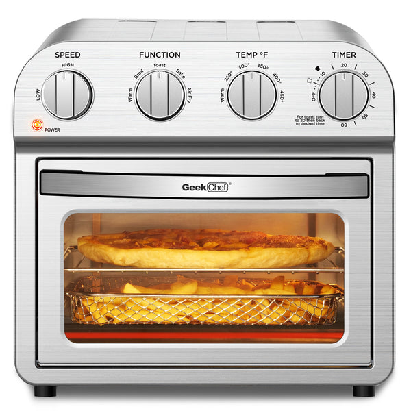 Vebreda Air Fryer Toaster Oven Combo, Stainless Steel, Silver