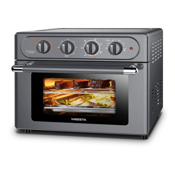 Vebreda Air Fryer Toaster Oven Combo, 24QT Large Air Fryer with Accessories & E-Recipes, UL Certified, Gray