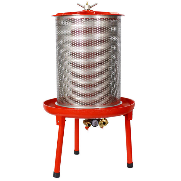 Vebreda Hydraulic Fruit Wine Apple Press 10.7Gallon/40L -Stainless Steel for Wine Cider Making , Red