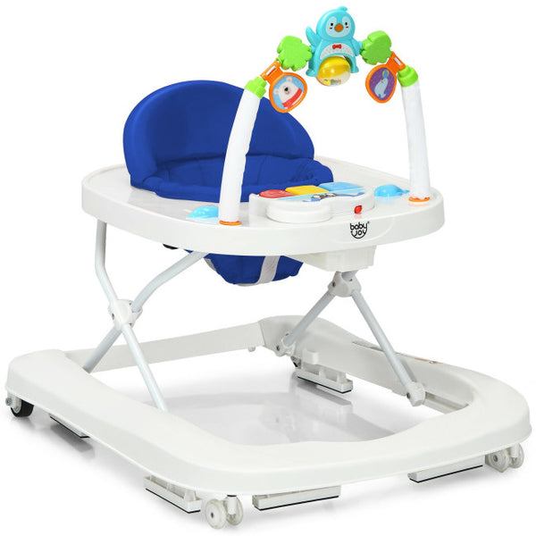 Vebreda 2-in-1 Foldable Baby Walker with Adjustable Heights