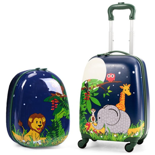 Vebreda   2 Pieces Kids Carry on Suitcase Rolling Backpack School Luggage Set