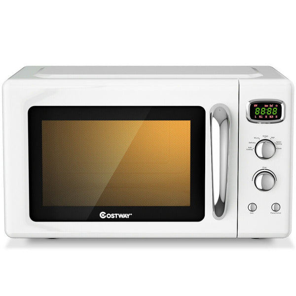 Vebreda 0.9 Cu.ft Retro Countertop Compact Microwave Oven White