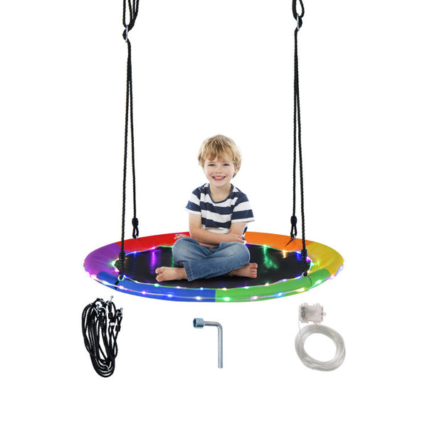 Vebreda 40 Inches Saucer Tree Swing for Kids and Adults Multicolor