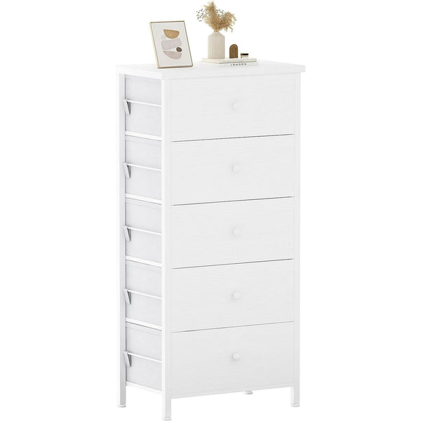 Vebreda Tall White Dresser for Bedroom 5 Drawer Dressers