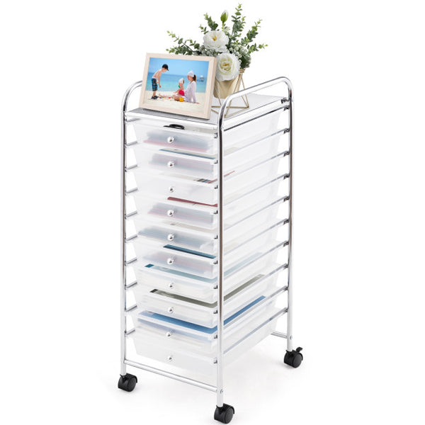 Vebreda 10 Drawer Rolling Storage Cart Organizer Scrapbook Paper Office School