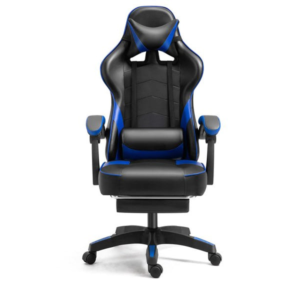 Vebreda Gaming Chair Racing High Back Office Chair with Footrest Blue