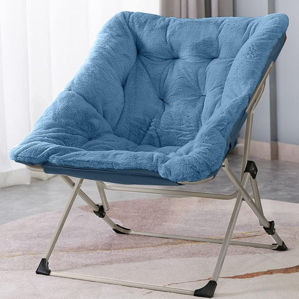 Saucer Chair Foldable Leathaire Lounge Chair for Bedroom