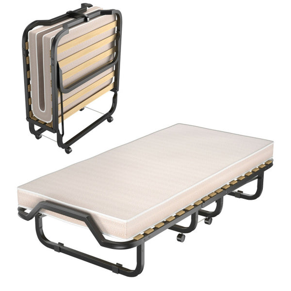 Vebreda Folding Rollaway Bed Extra Guest with Memory Foam Mattress