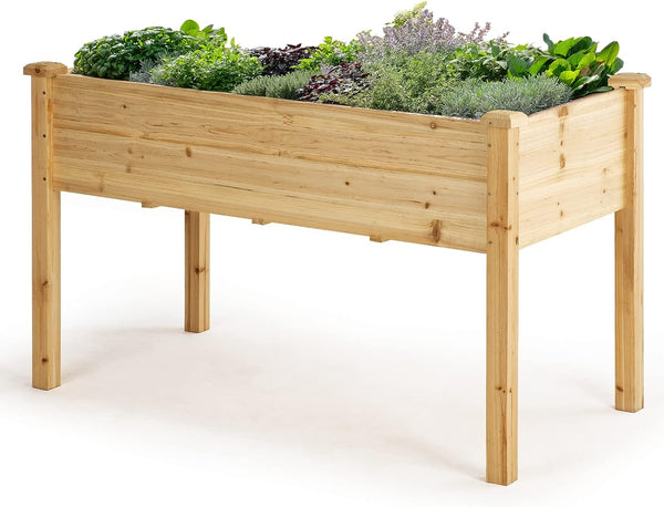 Raised Garden Bed with Legs Durable Elevated Garden Box with Wax Oil Coated