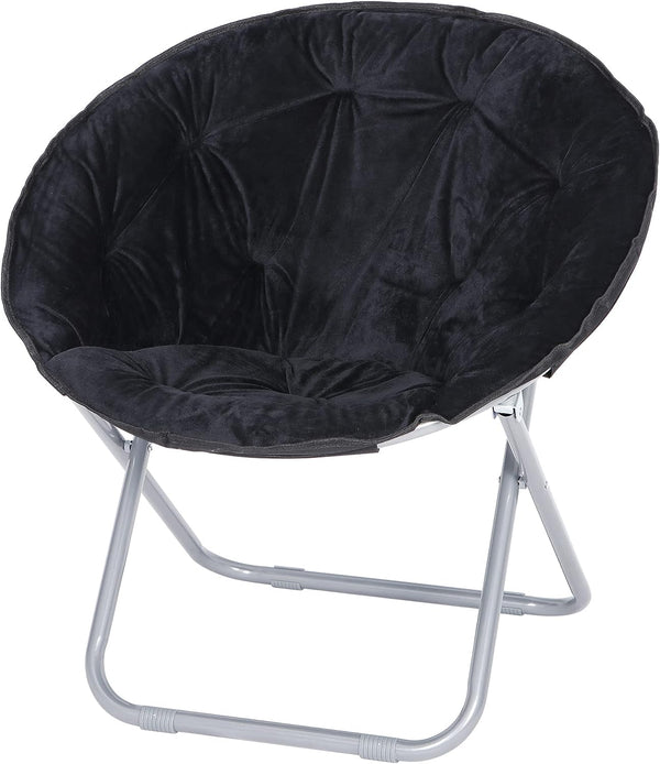 Saucer Chair Soft Plush Lounge Chair Moon Chair with Metal Frame for Bedroom