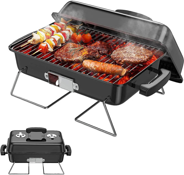 Charcoal Grills Portable Charcoal Grill with Lid Stainless Steel Barbecue Grill