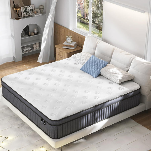 Queen Mattress 12 Inch Hybrid Mattress in a Box