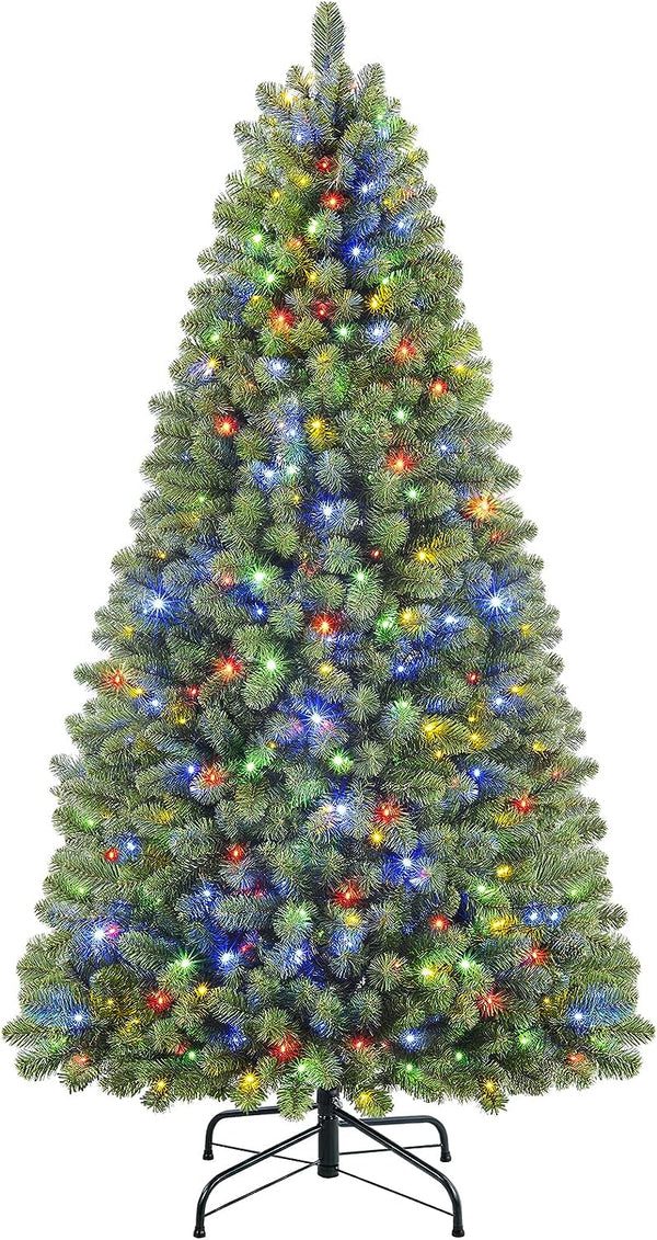 6ft Prelit Premium Artificial Hinged Christmas Tree with 330 Warm White Lights