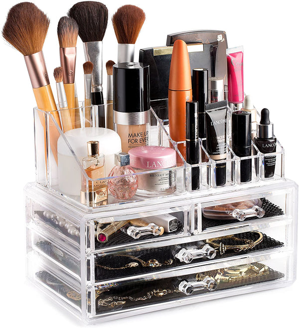 Vebreda Clear Cosmetic Storage Organizer - Easily Organize Your Cosmetics, Jewelry and Hair Accessories