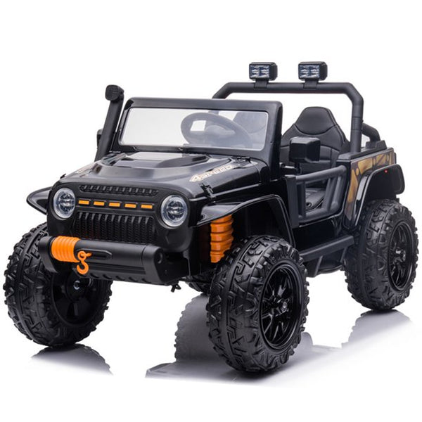 Vebreda 12V Powered Kids Ride On Truck Car w/ Remote Control, Spring Suspension, LED Lights - Black