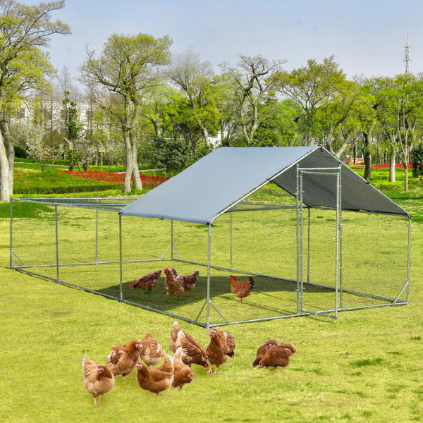 Vebreda Large Metal Chicken Coop with Waterproof and Sun-proof Cover