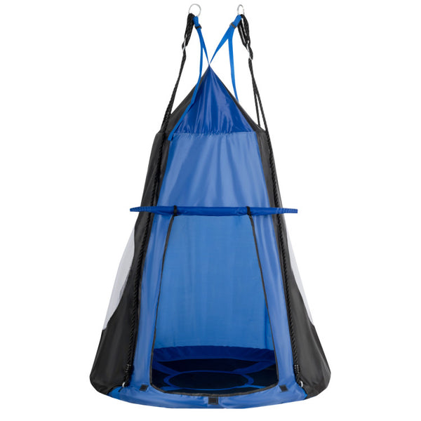 Vebreda 2-in-1 40 Inch Kids Hanging Chair Detachable Swing Tent Blue