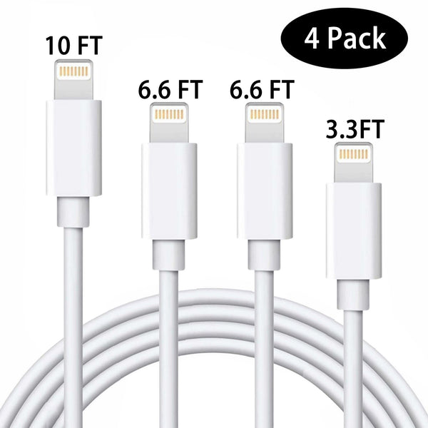 Vebreda 4Pack[3/6/6/10ft] iPhone Cable&Syncing Long Cord Compatible iPhone 11Pro Max/11Pro/11/XS/Max/XR/X/8/8P/7 and More